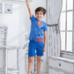 Super hero man boys' half-sleeved pajamas and cotton shorts