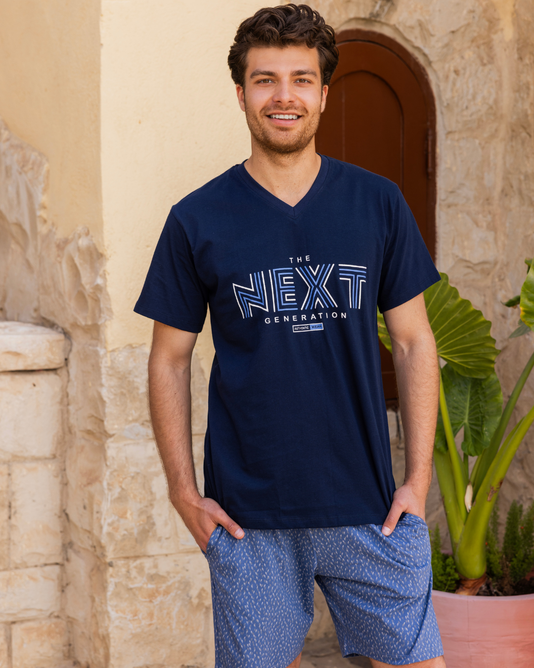 roads v بيجاما رجالي نص كم و شورت روتاري