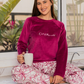 Out of this world Women's pajamas with sleeves and Heidi trousers in Heidi printed