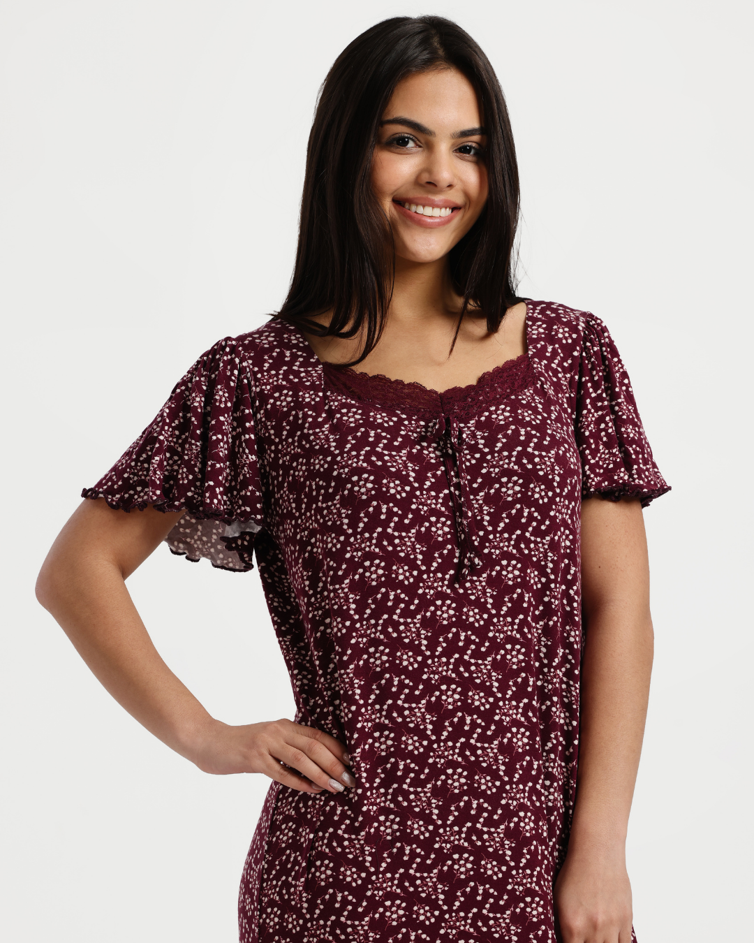 جلابية كُم فراشة الورود الصغيرة