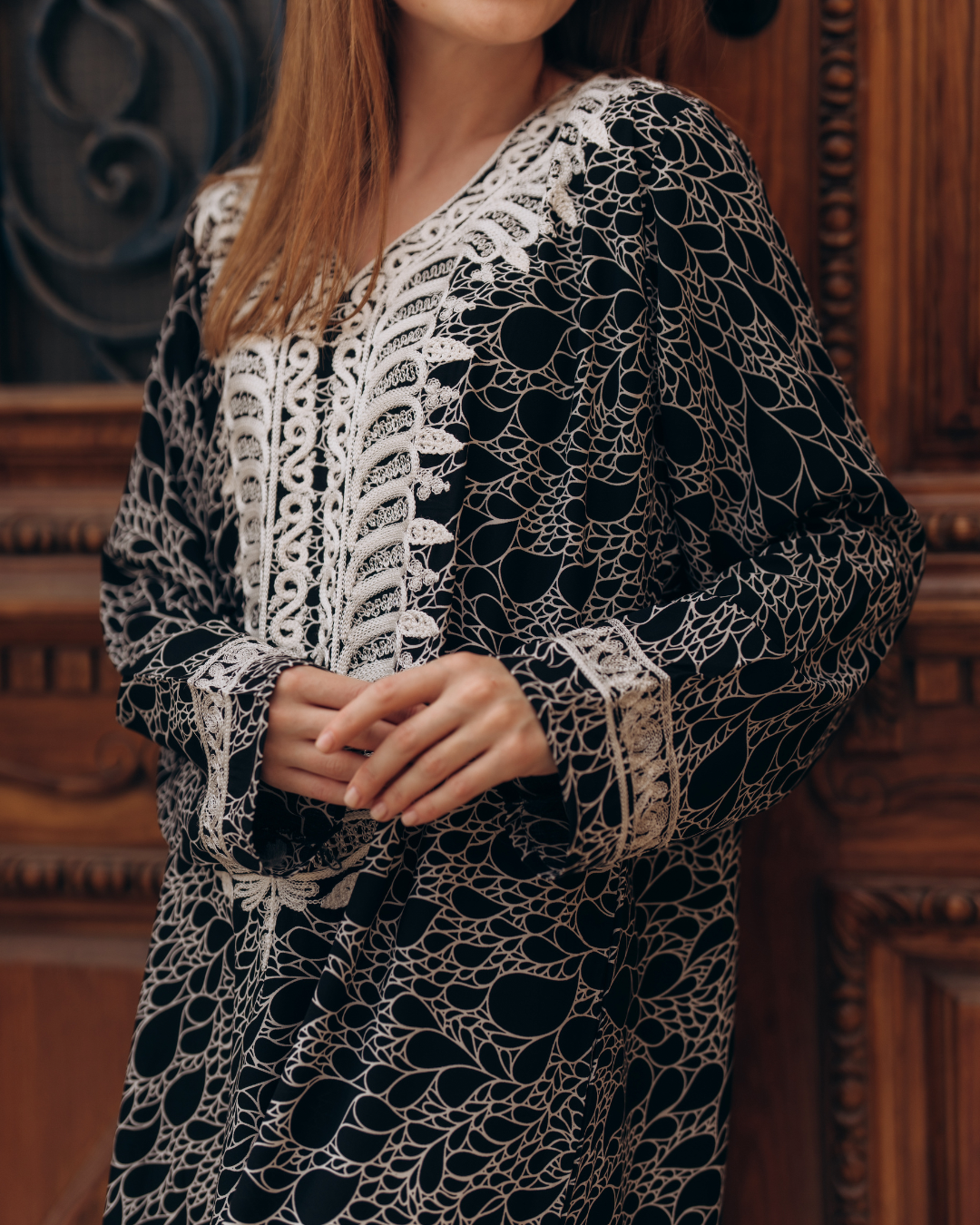 قميص فسكوز مشجر كم مطرز 13