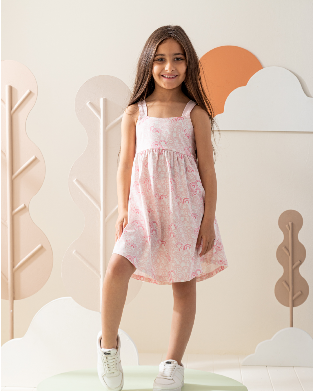 فستان حمالة قطن قوس قزح