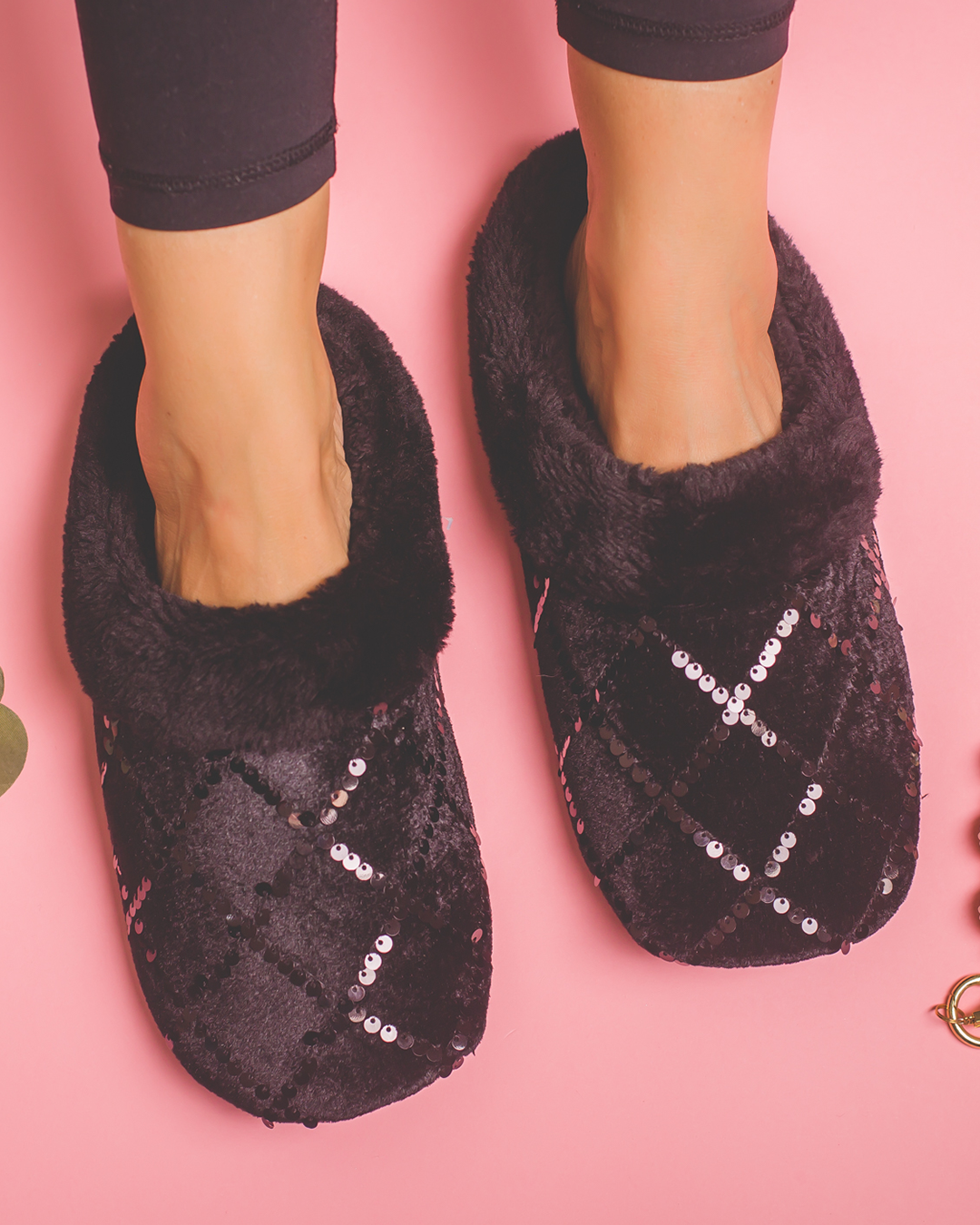 Black Sequin شبشب حريمي ترتر اسود