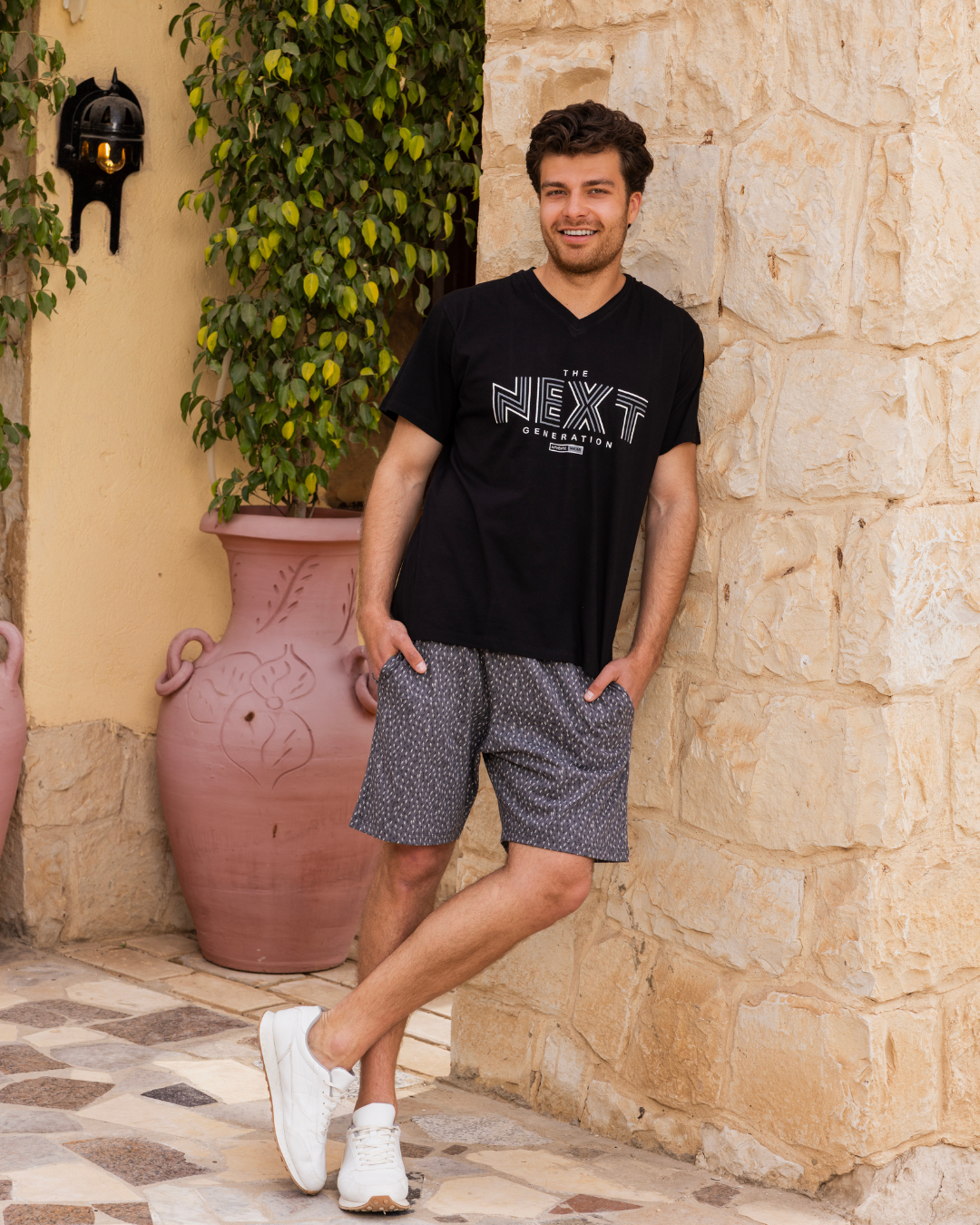 roads v بيجاما رجالي نص كم و شورت روتاري