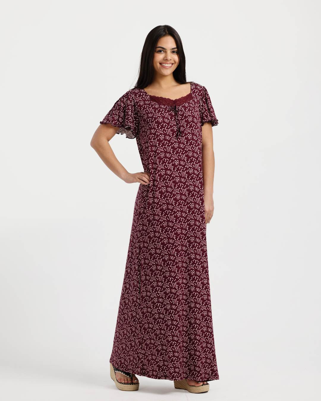 جلابية كُم فراشة الورود الصغيرة