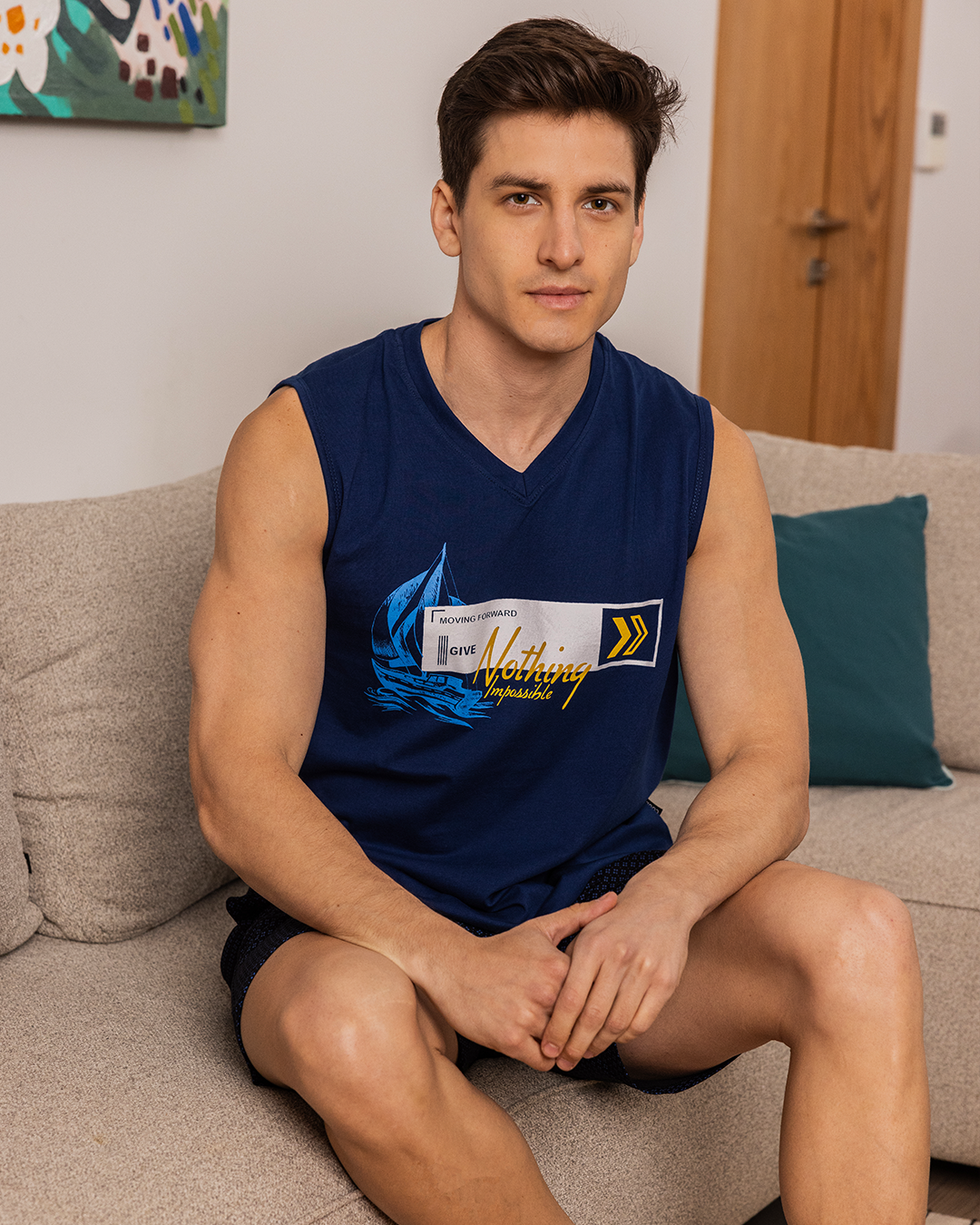 Click Nothing Rhombus V Men's Pajama Set