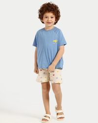 Little Pilot Pajama Short in Bright Blue