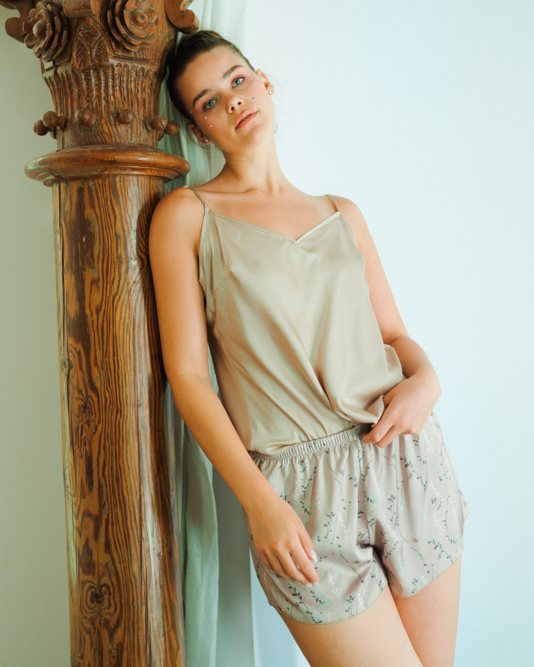 Butterfly Lingerie Satin Shorts Pajamas