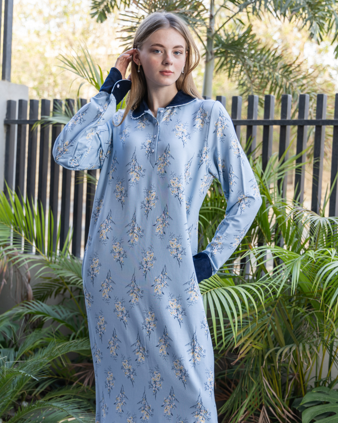 قميص نوم حريمي ميلتون مطبوع كوله ومرد