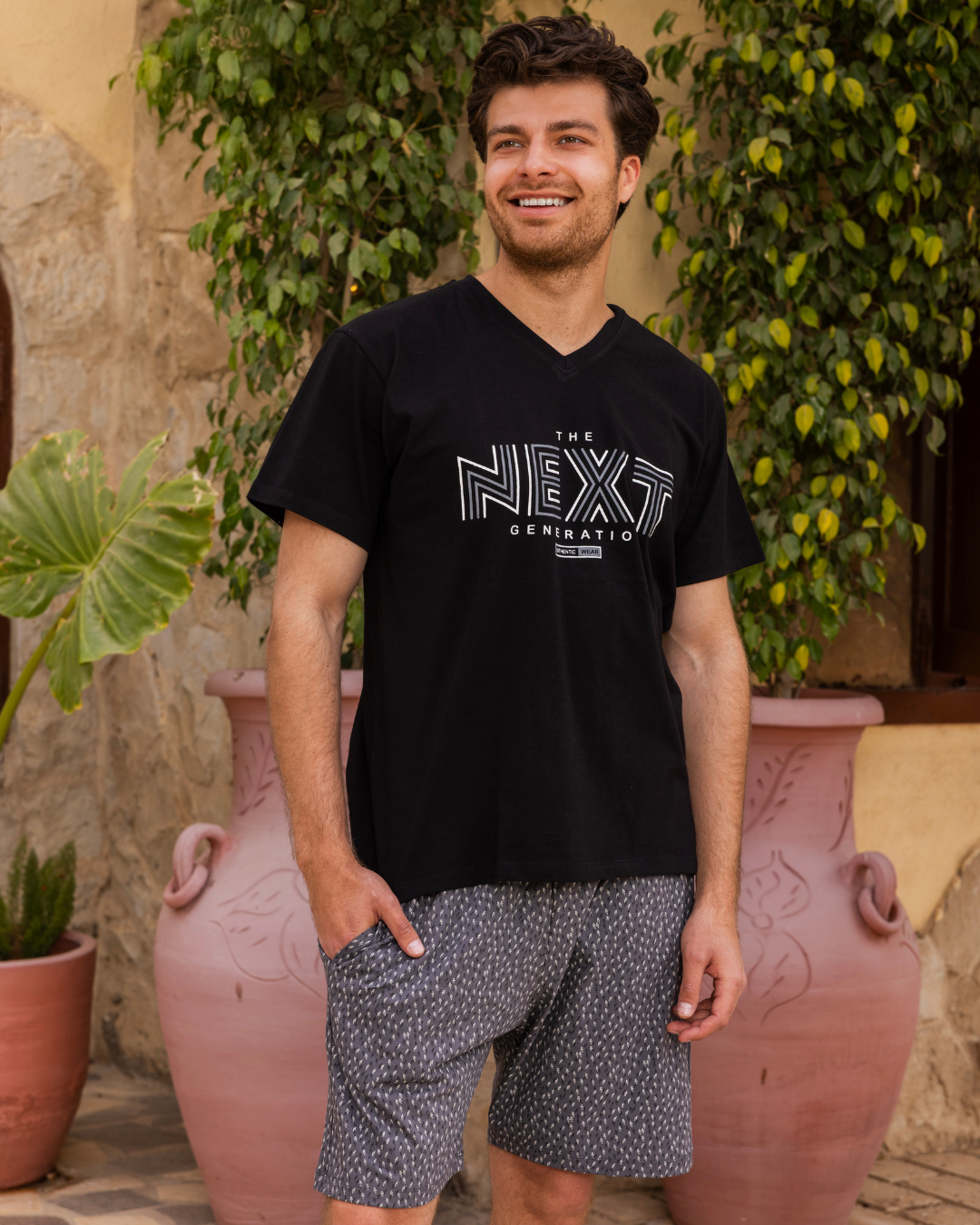 roads v بيجاما رجالي نص كم و شورت روتاري