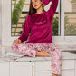 Out of this world Women's pajamas with sleeves and Heidi trousers in Heidi printed