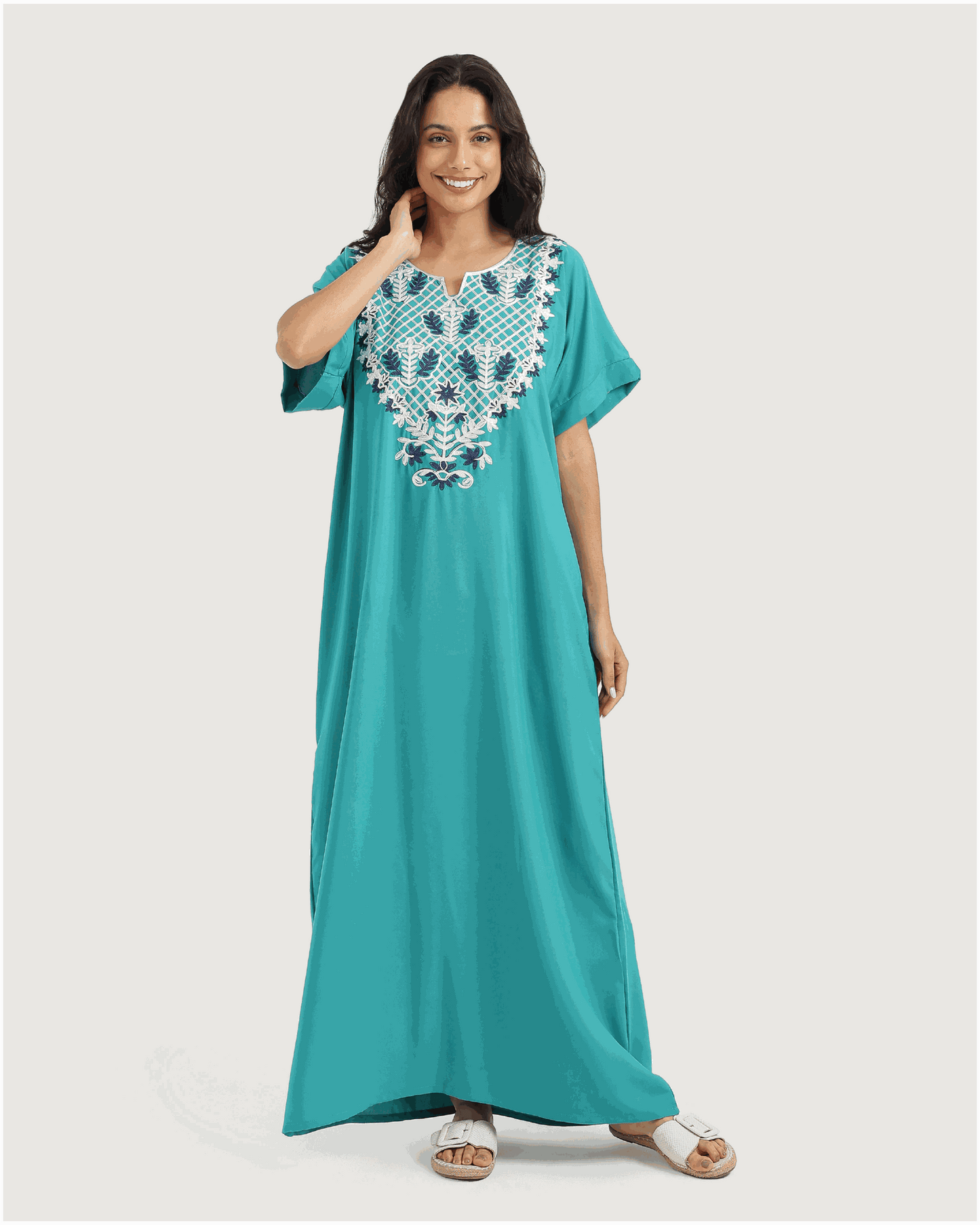 قميص داكرون نص كم مطرز 7