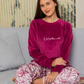 Out of this world Women's pajamas with sleeves and Heidi trousers in Heidi printed