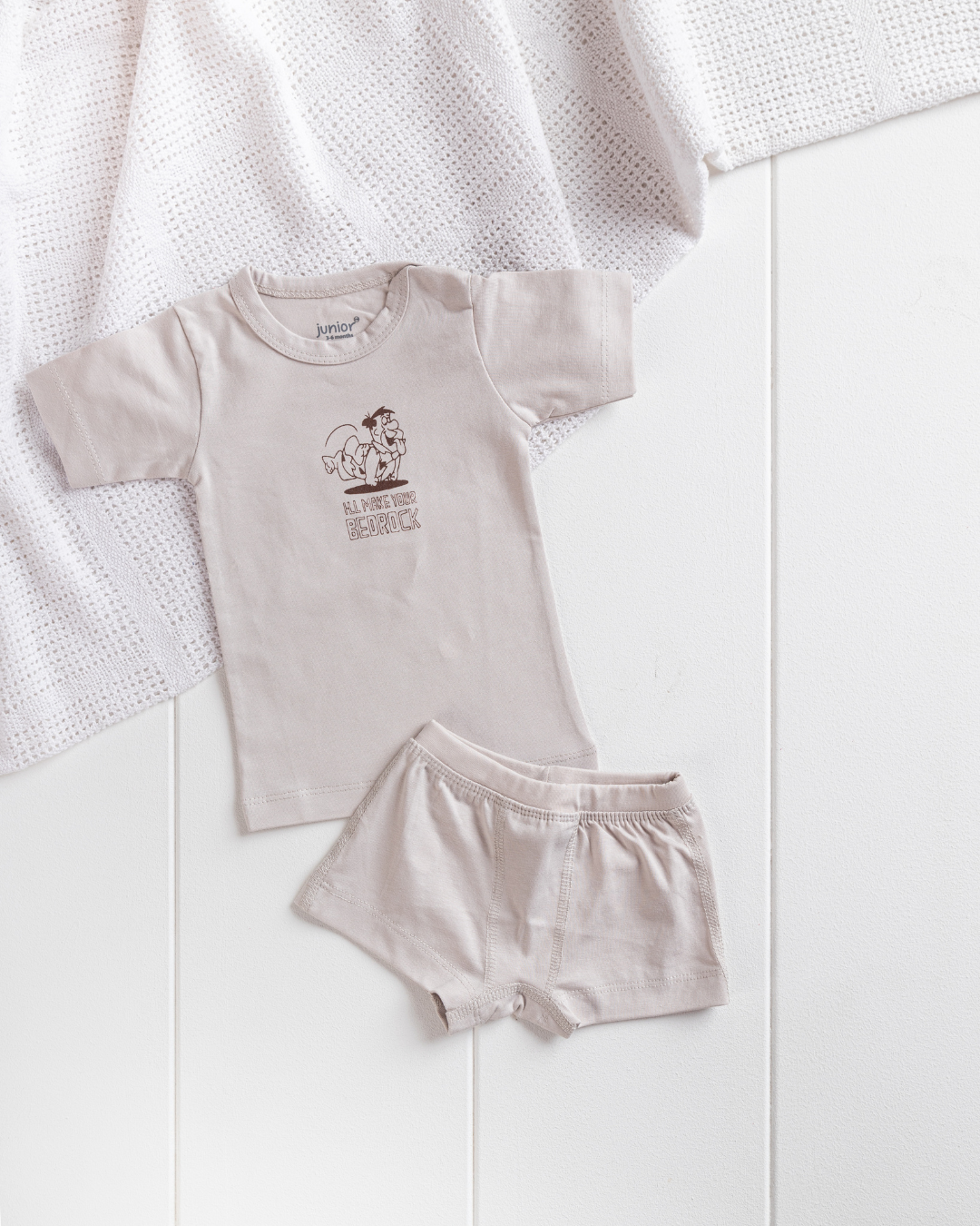 طقم بيبي اولادي نص كم شورت مطبوع