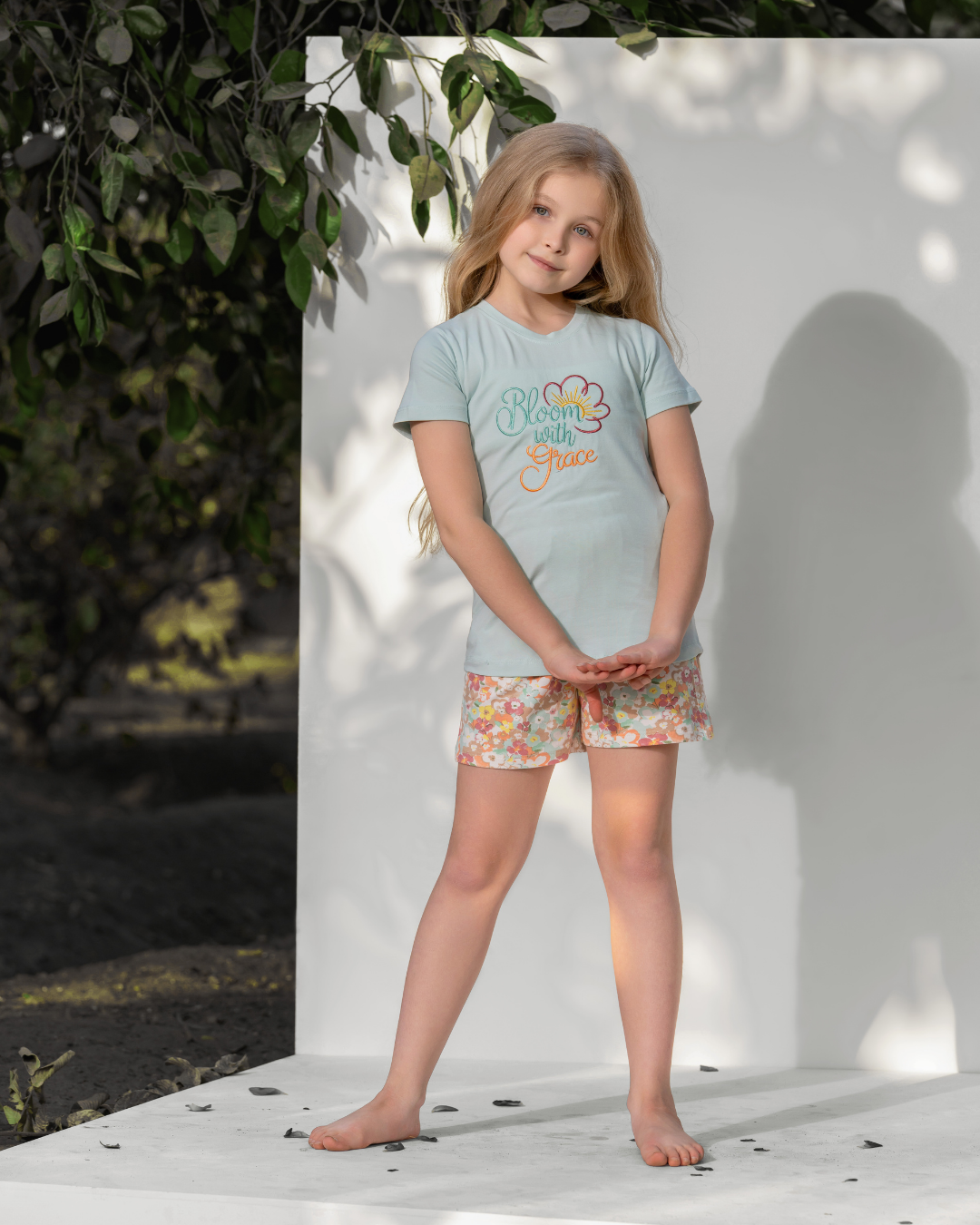 Girls' Pajama Set Half Sleeve with Shorts