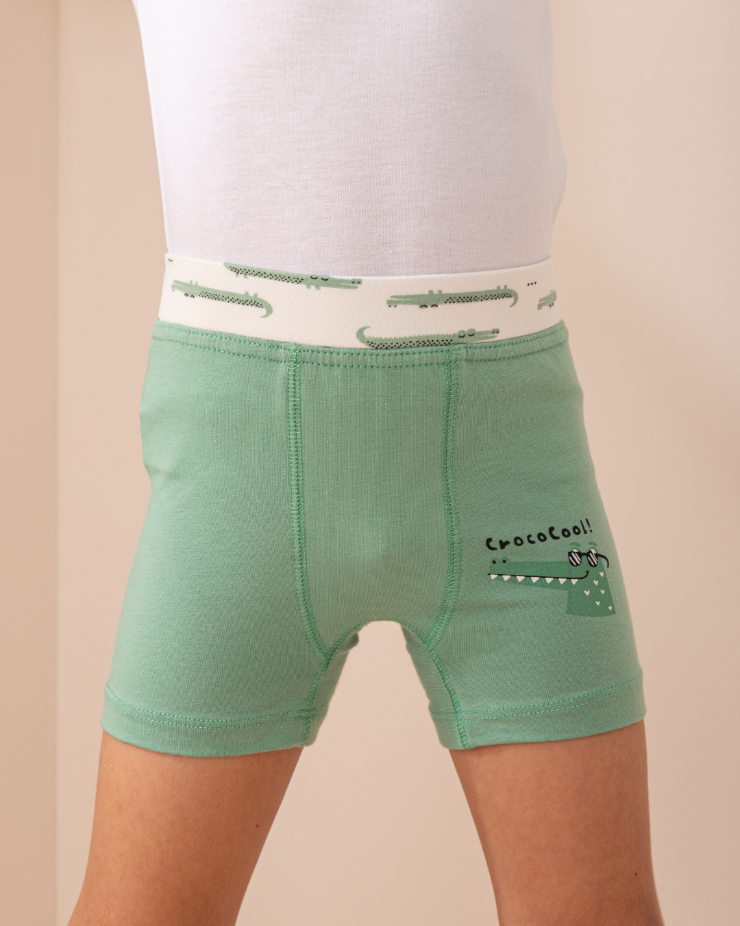 Boys Flat Elastic cute Alligators  بوكسر أولادي أستك عريض