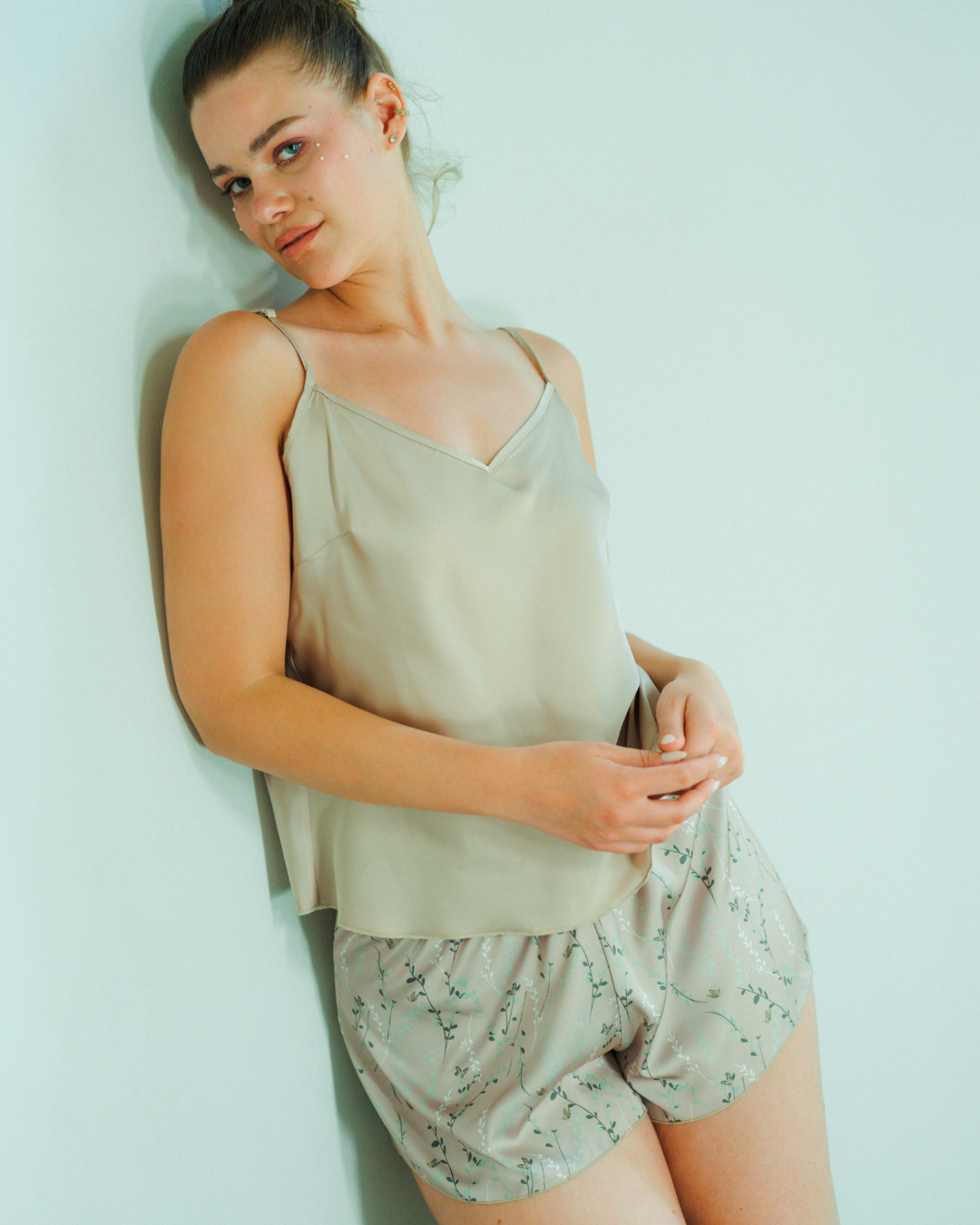 Butterfly Lingerie Satin Shorts Pajamas