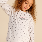 Girls' pajamas with a heart print