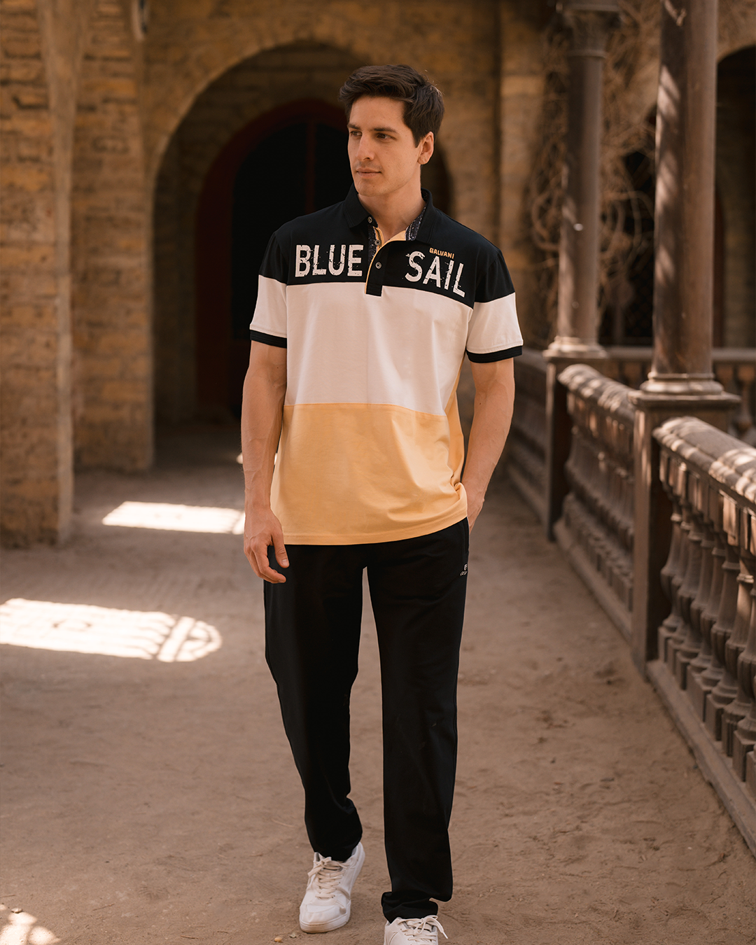 BLUE SAIL galvani بيجامه رجالي ياقة بزراير