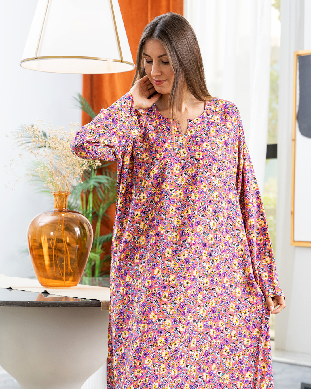 قميص فسكوز كم مشجر53