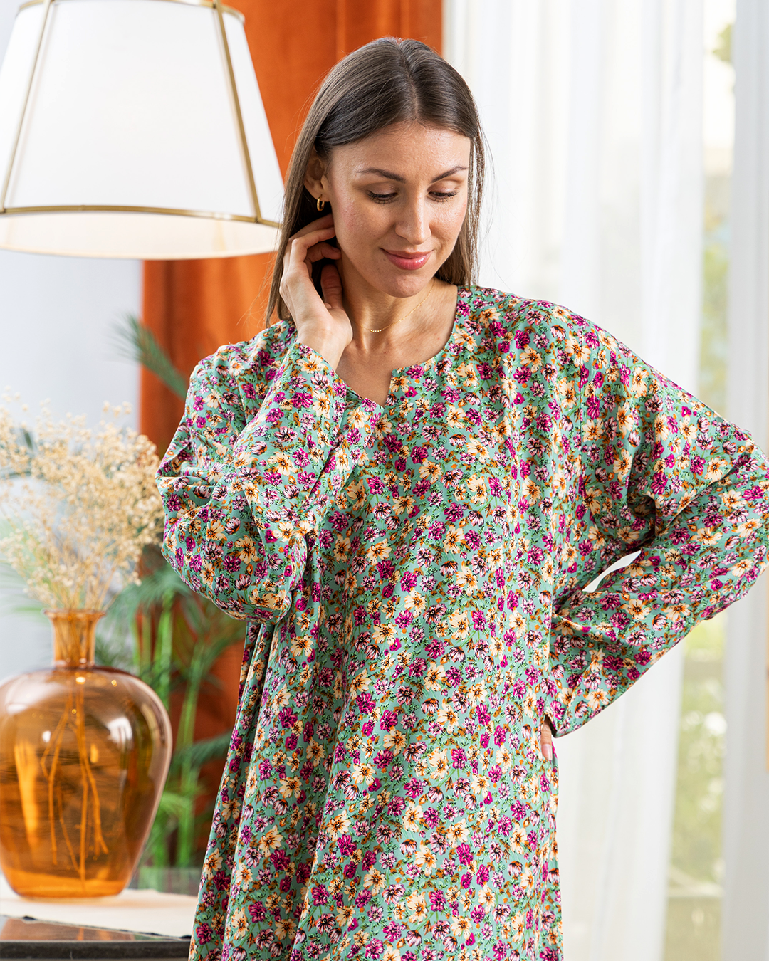 قميص فسكوز كم مشجر53