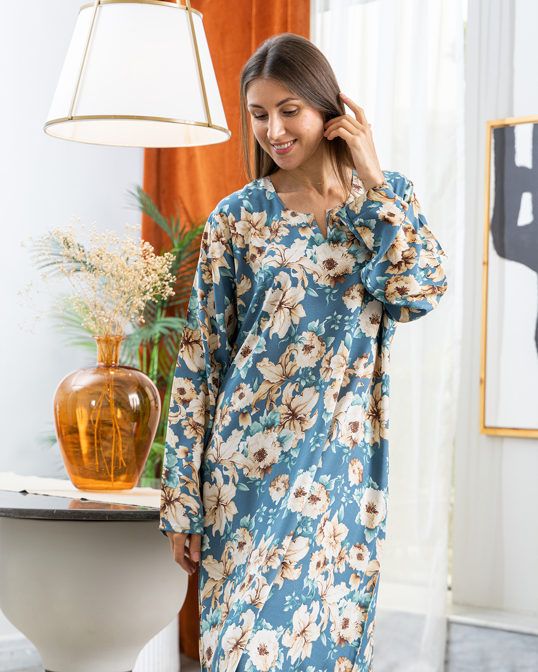 قميص فسكوز كم مشجر54