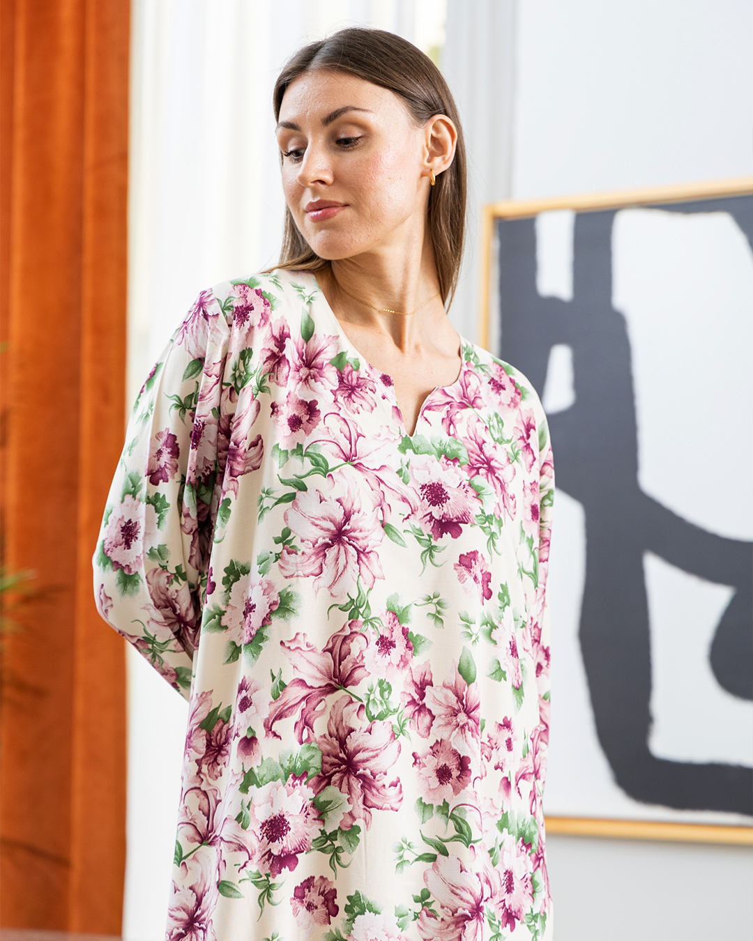 قميص فسكوز كم مشجر54