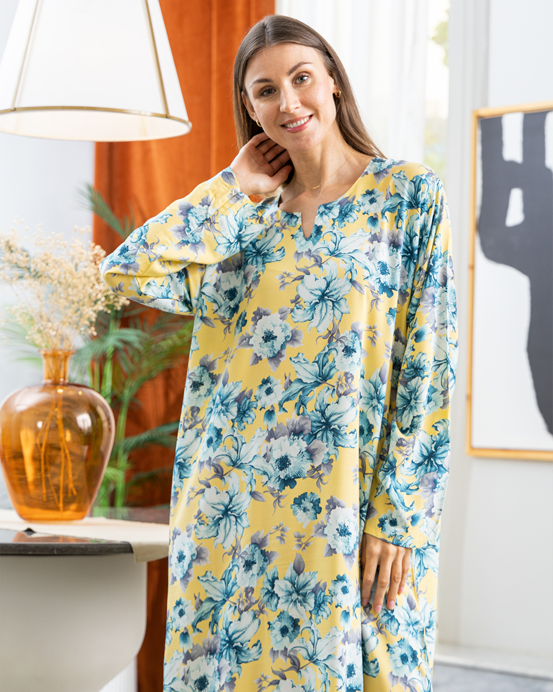 قميص فسكوز كم مشجر54