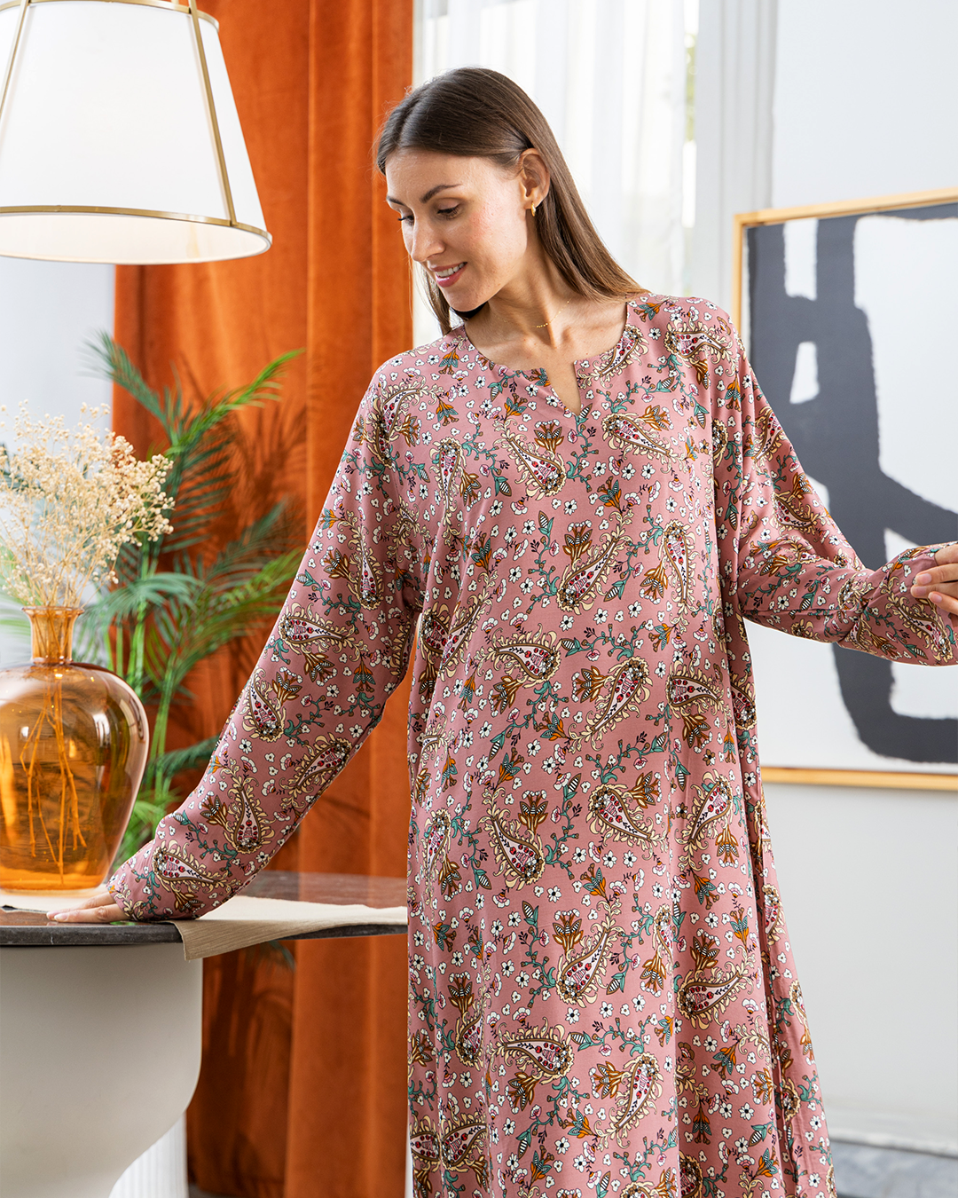 Viscose shirt with floral sleeves 55