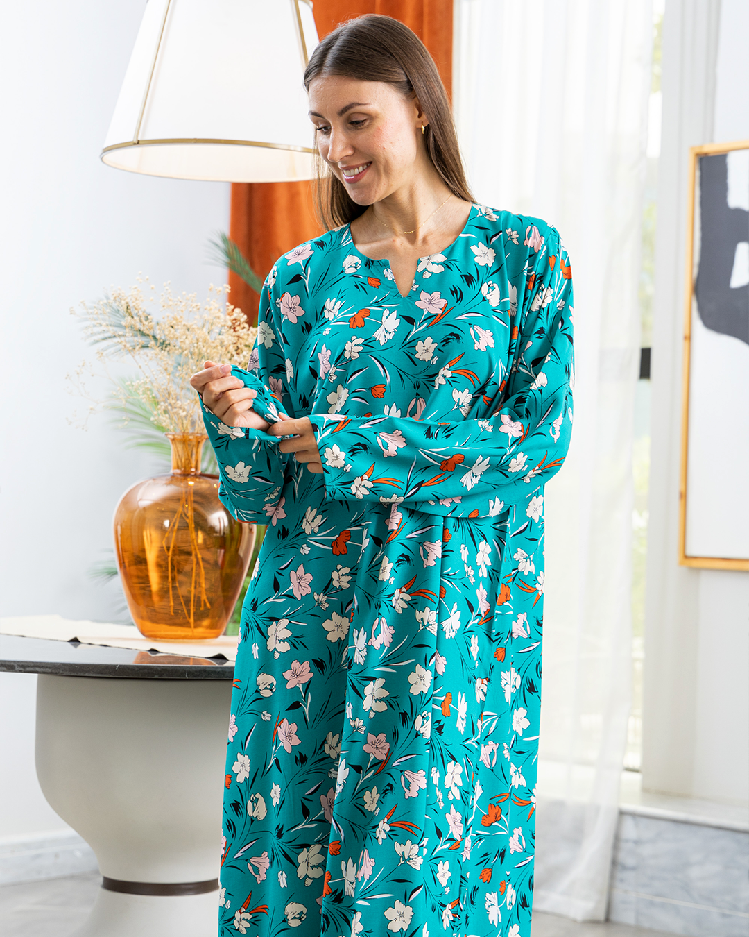 قميص فسكوز كم مشجر56