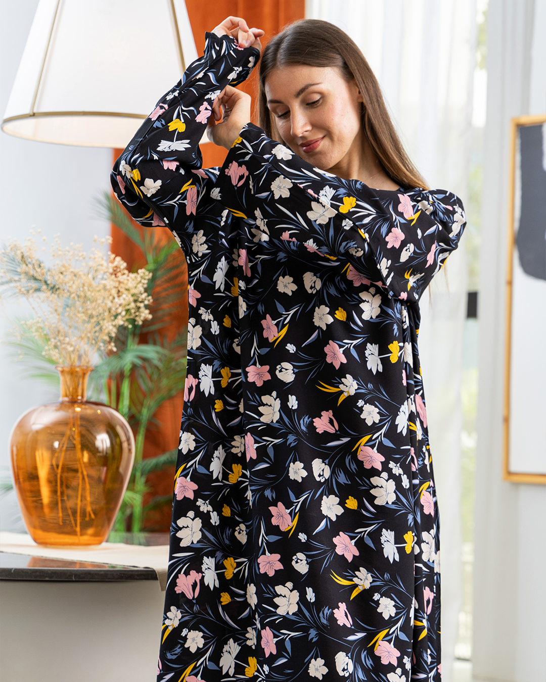 قميص فسكوز كم مشجر56