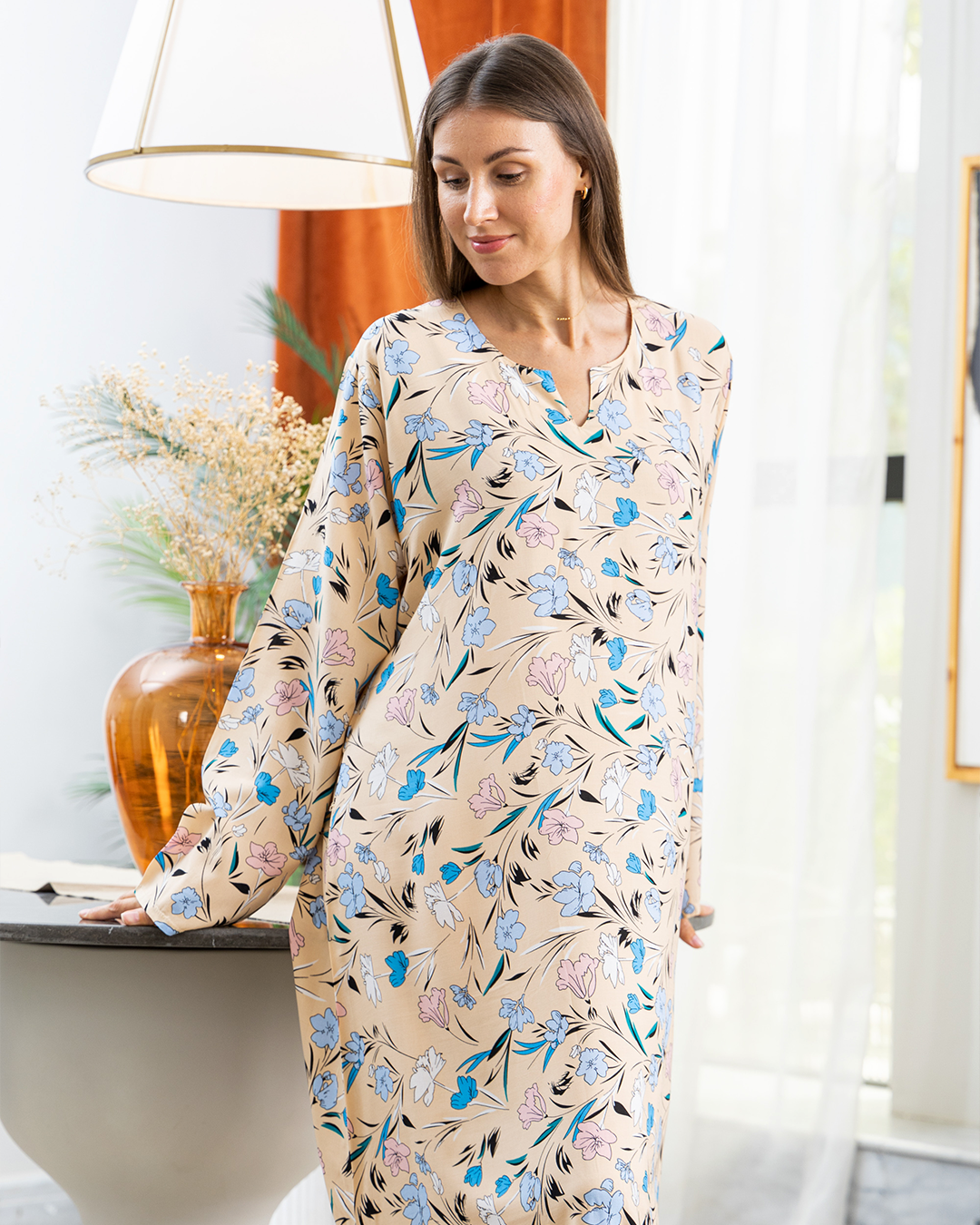 قميص فسكوز كم مشجر56