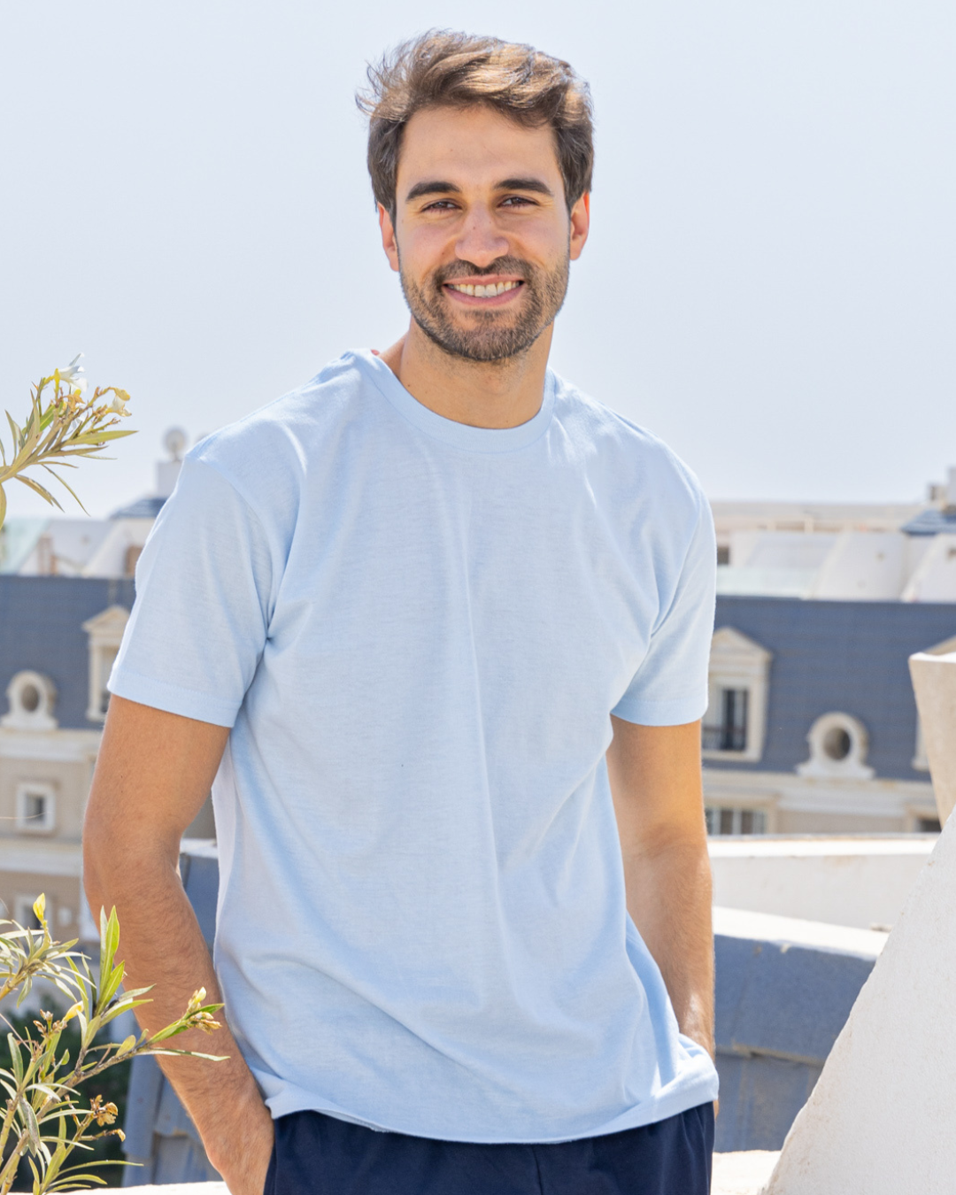 تي شيرت نص كم ساده راوند