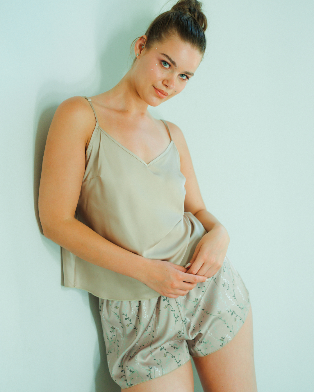 Butterfly Lingerie Satin Shorts Pajamas