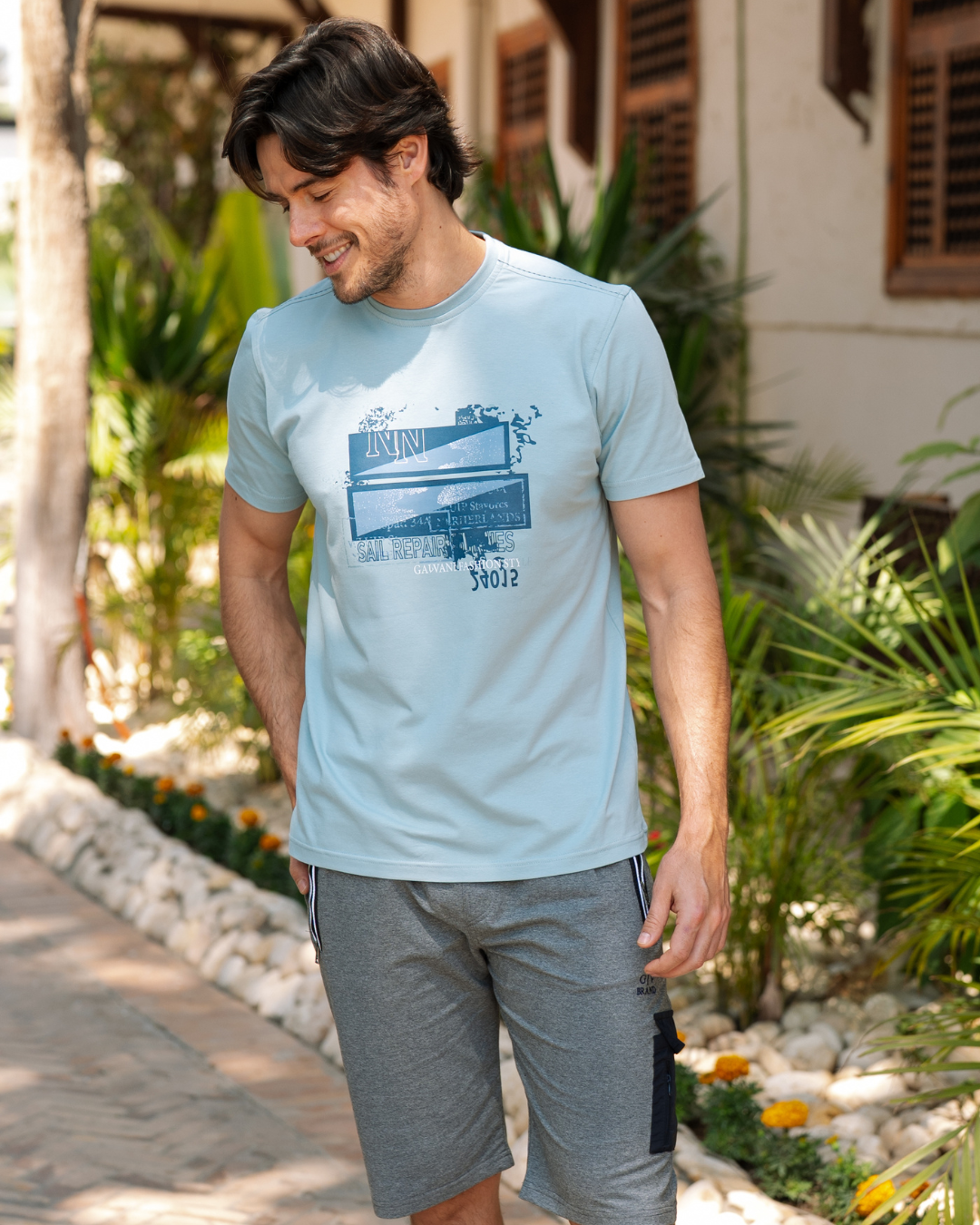 NN pajamas Men's text how much and shorts