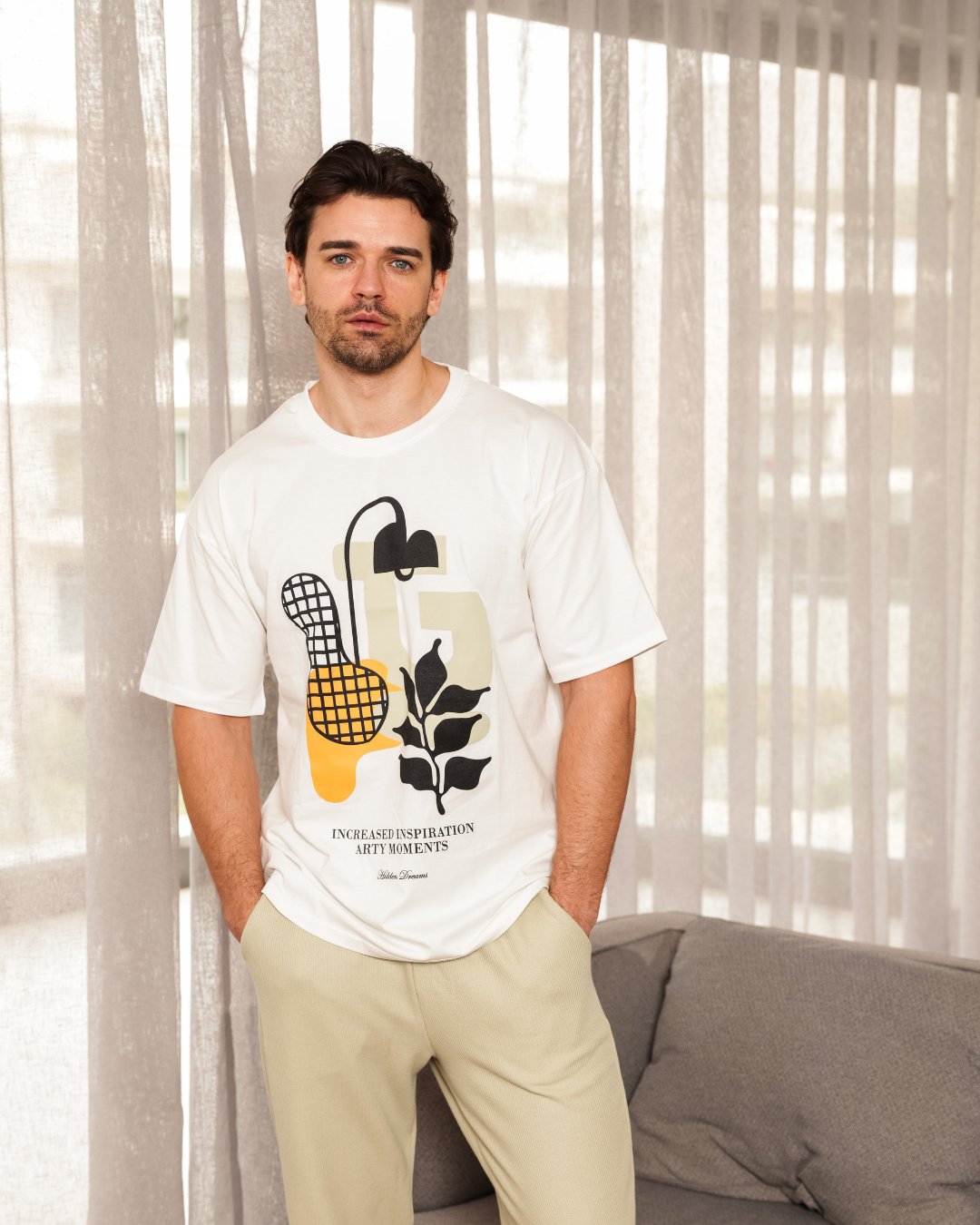 بيجاما نص كم كولا عريضة و بنطلون جاكارد