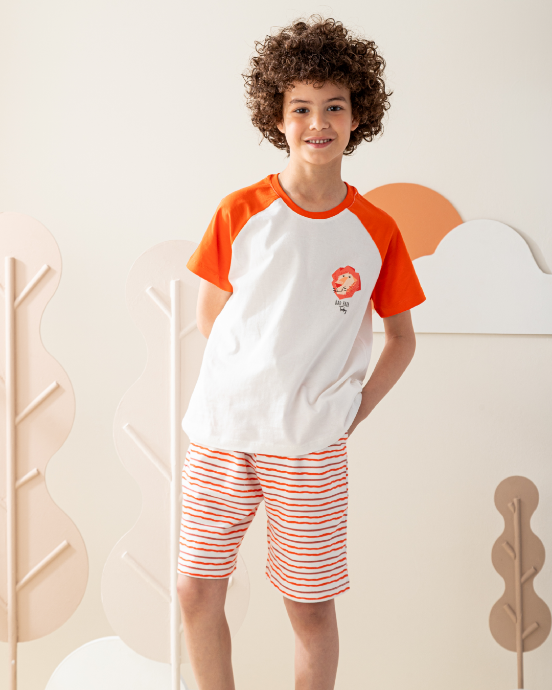 بيجاما نص كم و شورت جاكارد الاسد الصغير