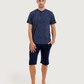 Men's Short Sleeve Pajamas with Capri Pants