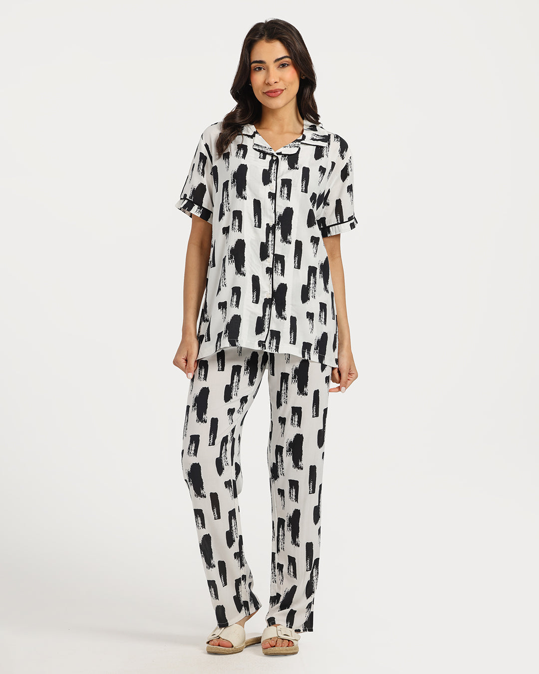 Women's Short Sleeve Pajama Set with Pants