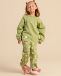 Girls' winter pajamas with a happy sheep print