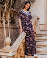 قميص حريمي نص كم بسبعة ابليكة وردة طوبي