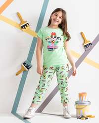 Power Puff girls' pajamas, half a pintacore