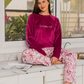 Out of this world Women's pajamas with sleeves and Heidi trousers in Heidi printed