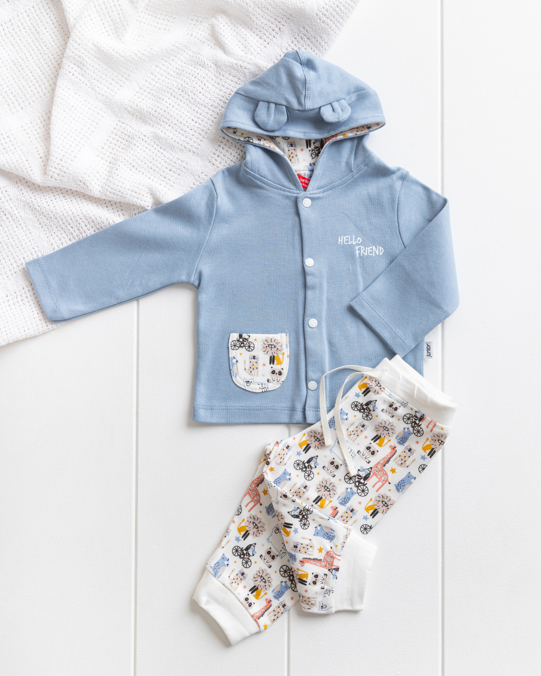 Hello F boys' pajamas, a cabochon T-shirt + printed pants
