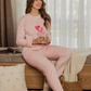 Pink Hearts Women's Long Sleeve Pajamas