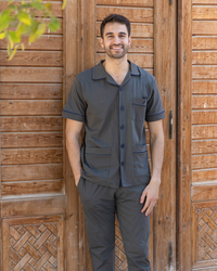 بيجامه رجالي نص كم تطريز حصان بنطلون