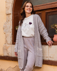 بيجاما حريمي مضلعه بنطلون