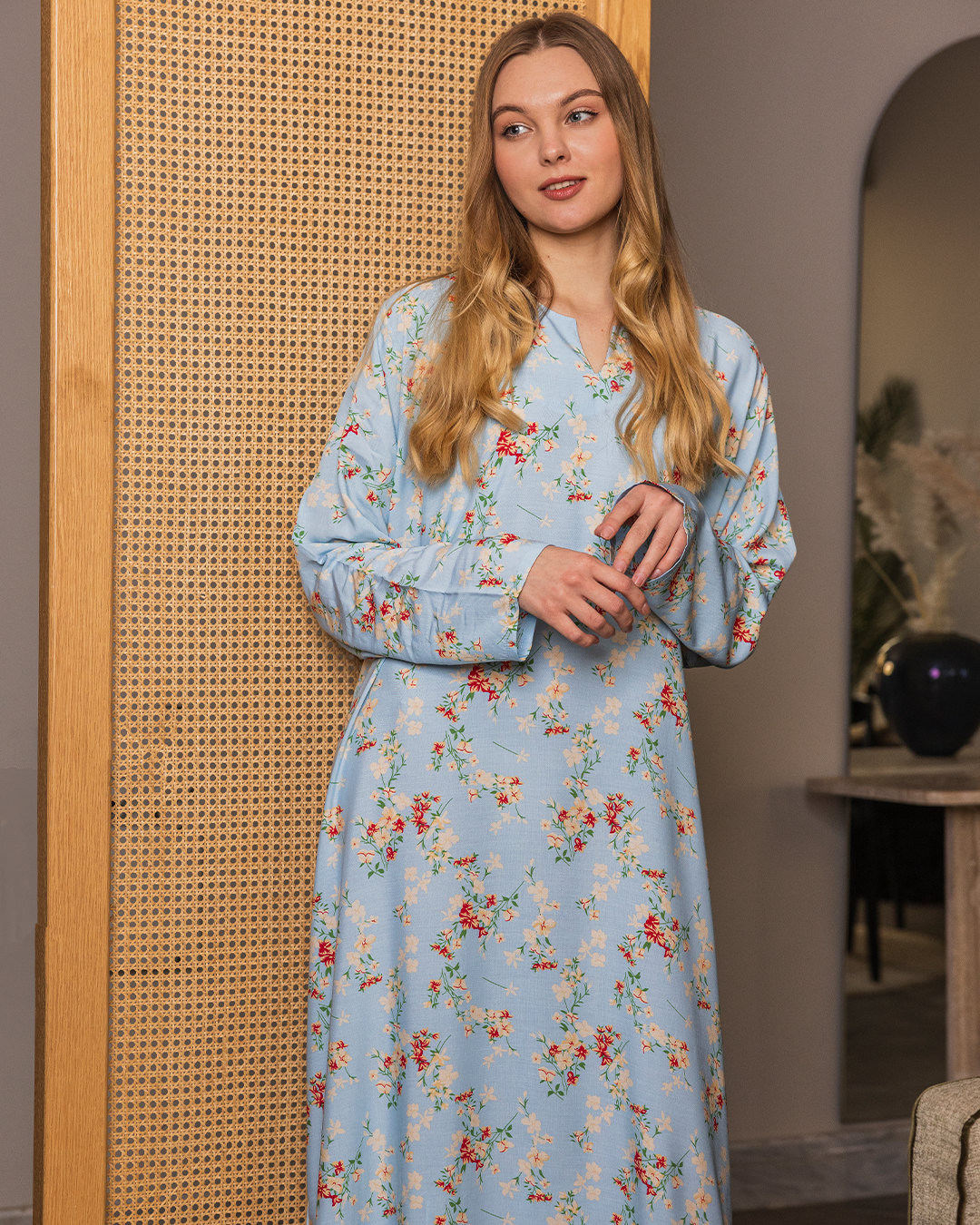 Floral sleeve viscose shirt 59