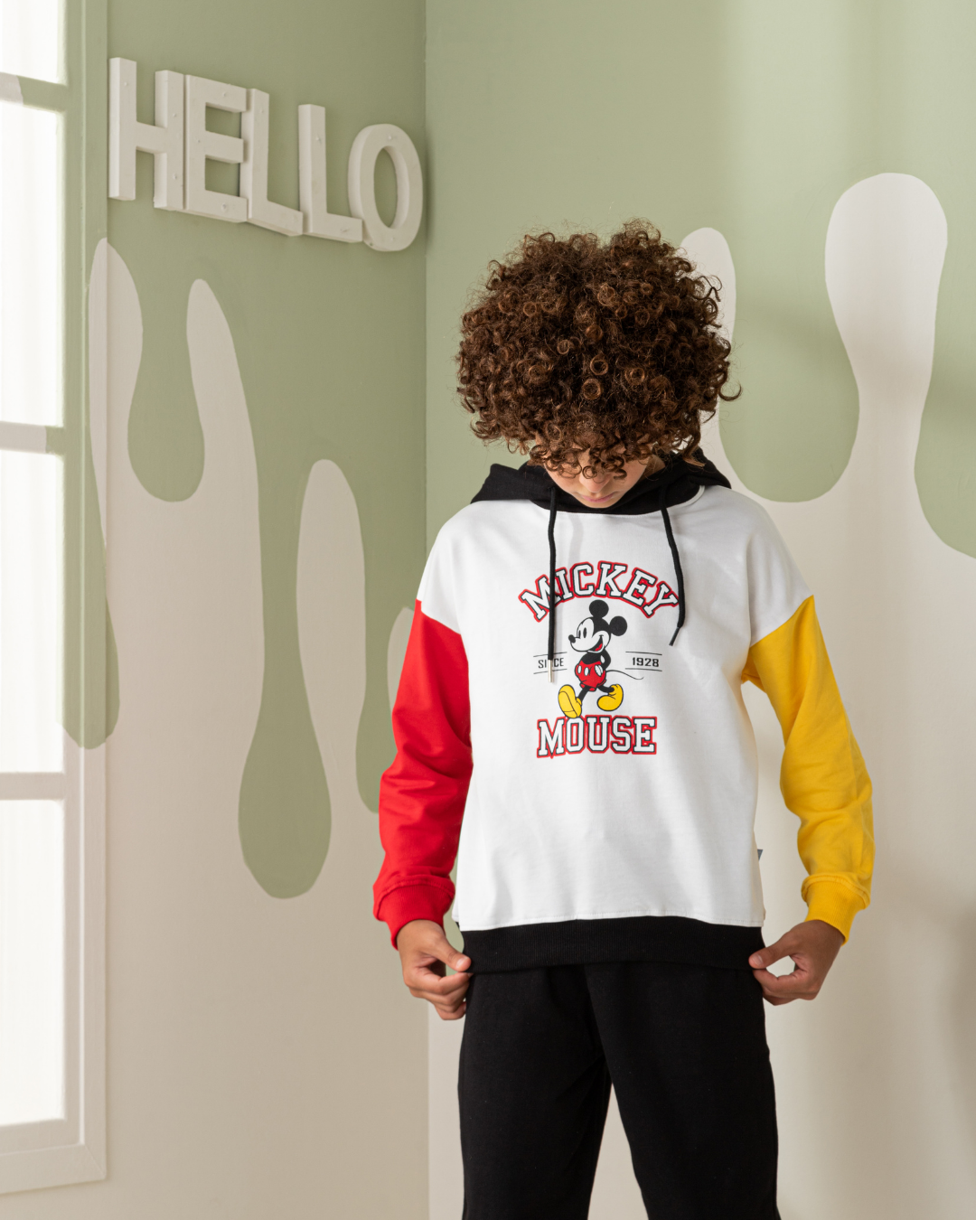 Mickey Mouse بيجاما اولادي سويتشرت وبنطلون قطن