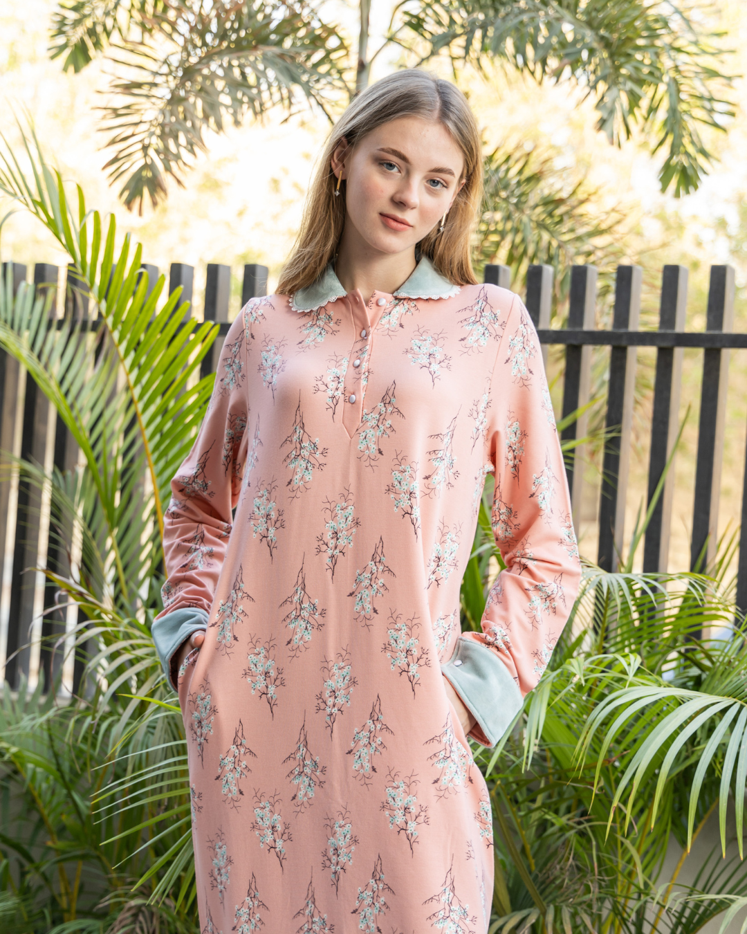 قميص نوم حريمي ميلتون مطبوع كوله ومرد